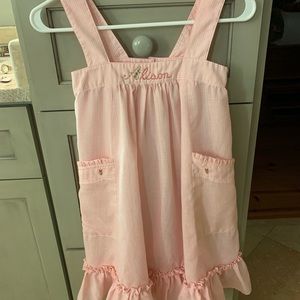 Pink Sundress  pockets Handmade & Cross-stitched